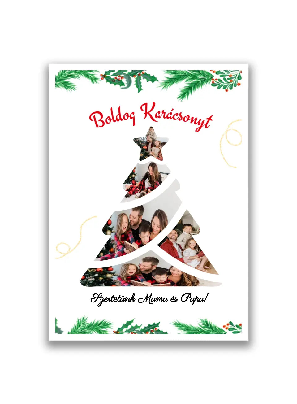 Karácsonyfa fotókollázs 5 fényképpel