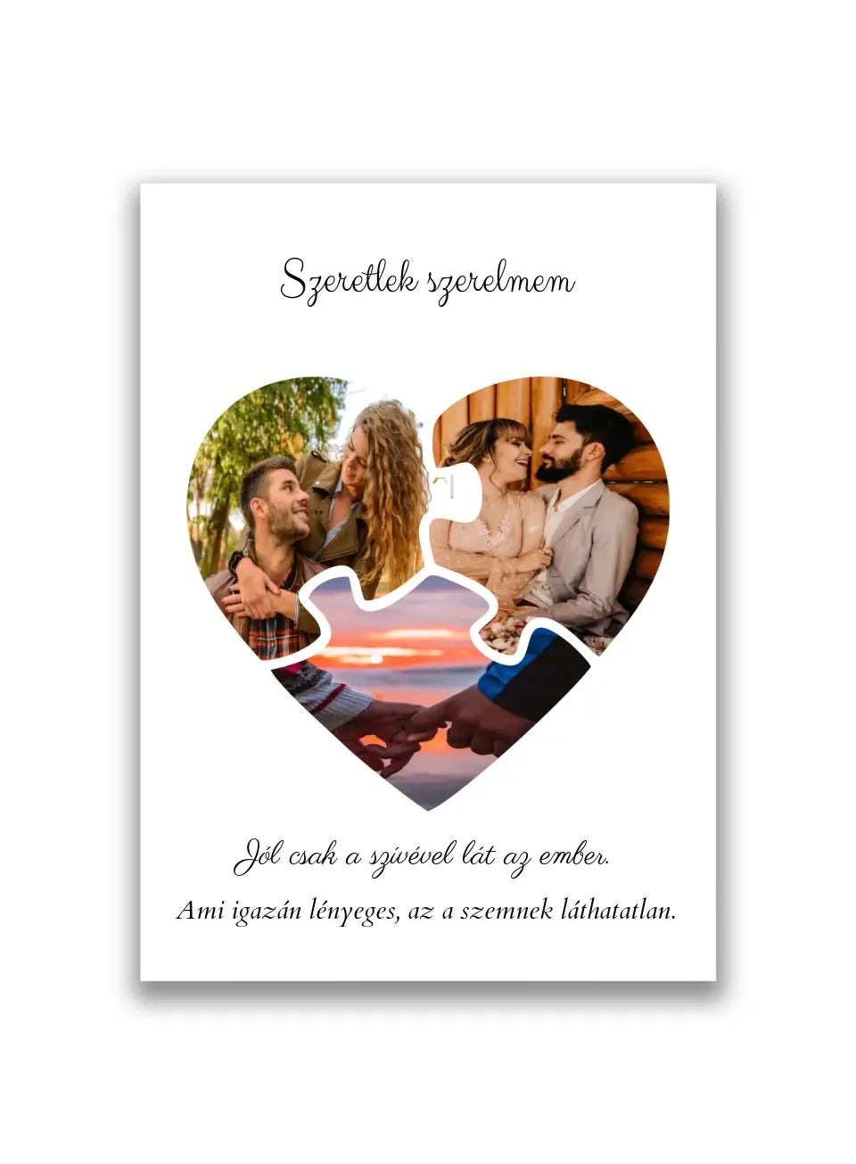 Puzzle szív 3 képpel