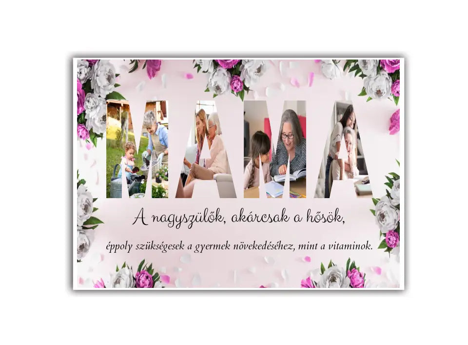 Mama betűs fotókollázs választahtó háttér