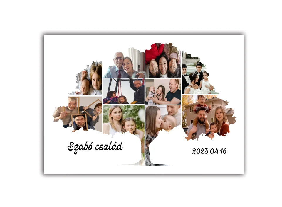 Családfa fotókollázs 10 fényképpel