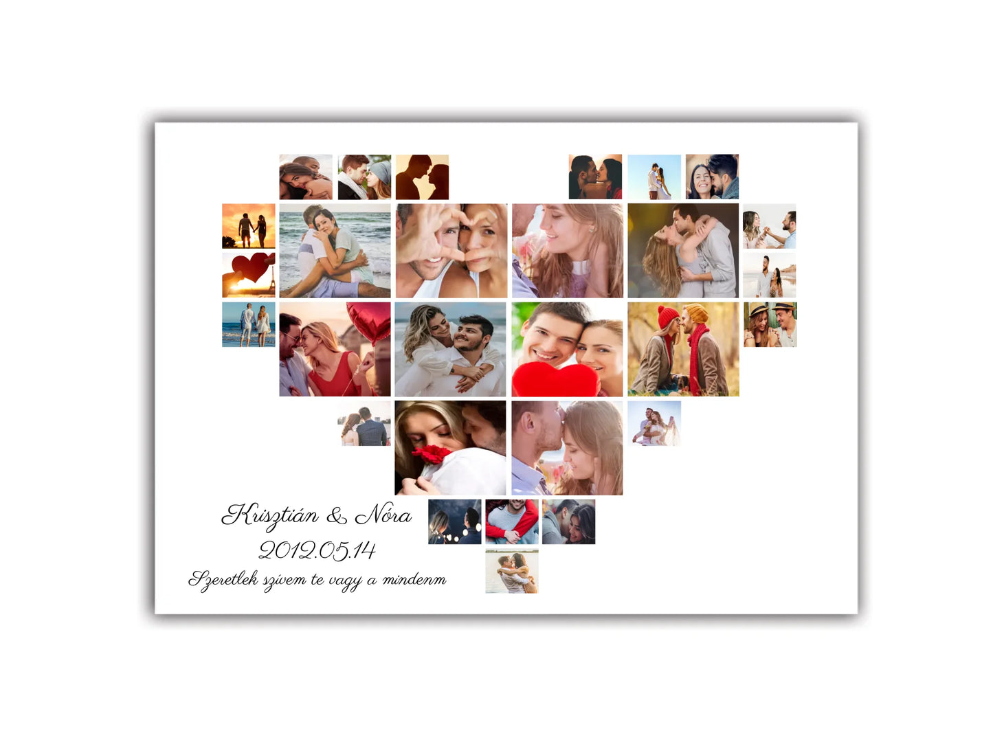 Nagy szív fotókollázs 28 fényképpel