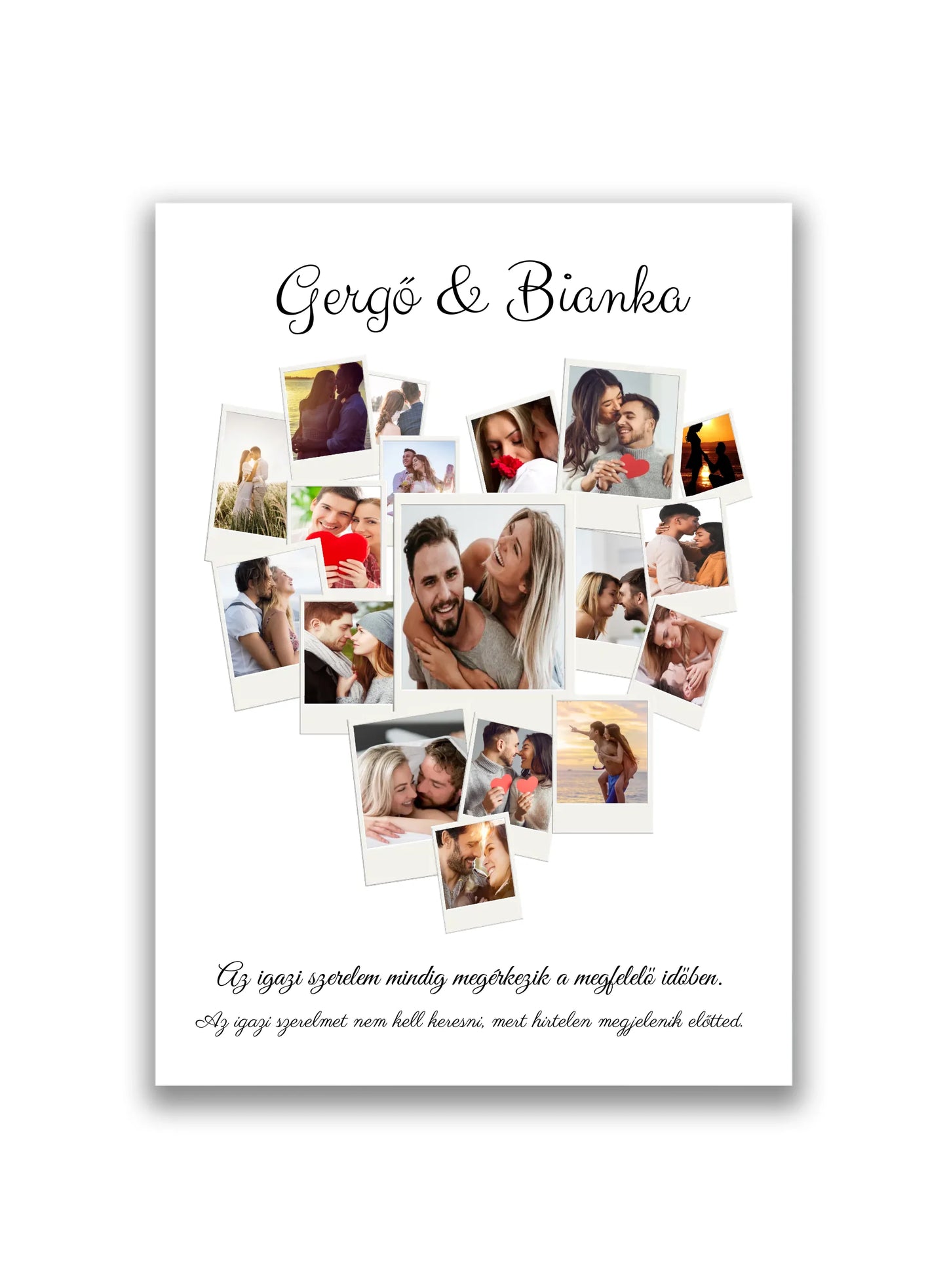 Polaroid szív 18 fényképpel