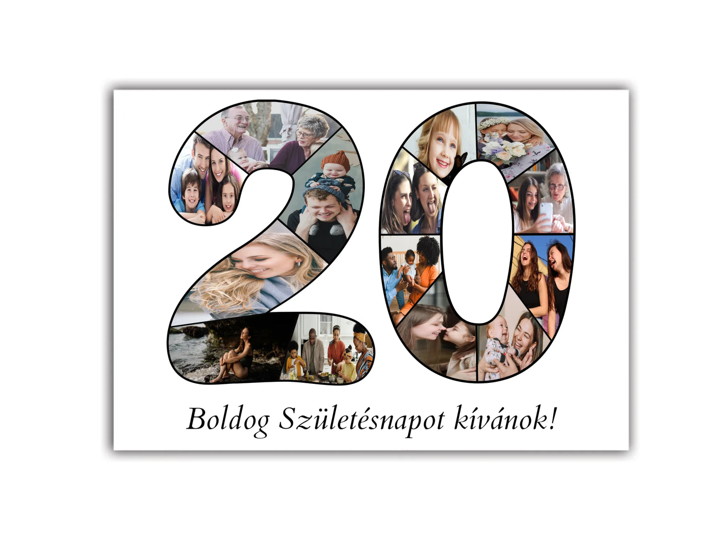 Huszas szülinapi számos fotókollázs 20-29 éves korig