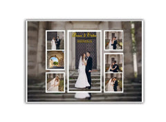 Romantikus esküvői 8 fényképes fotókollázs