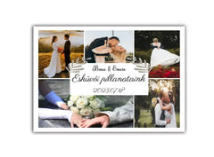 Modern esküvői fotókollázs 5 fényképpel
