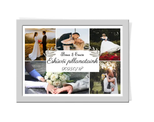 Modern esküvői fotókollázs 5 fényképpel