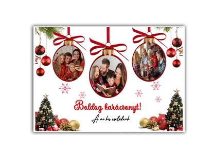 Karácsonyi 3 gömbös fotókollázs