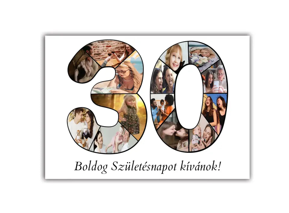 Egyedi Képkeretes Fotókollázs – Ajándék 30-39. Születésnapra