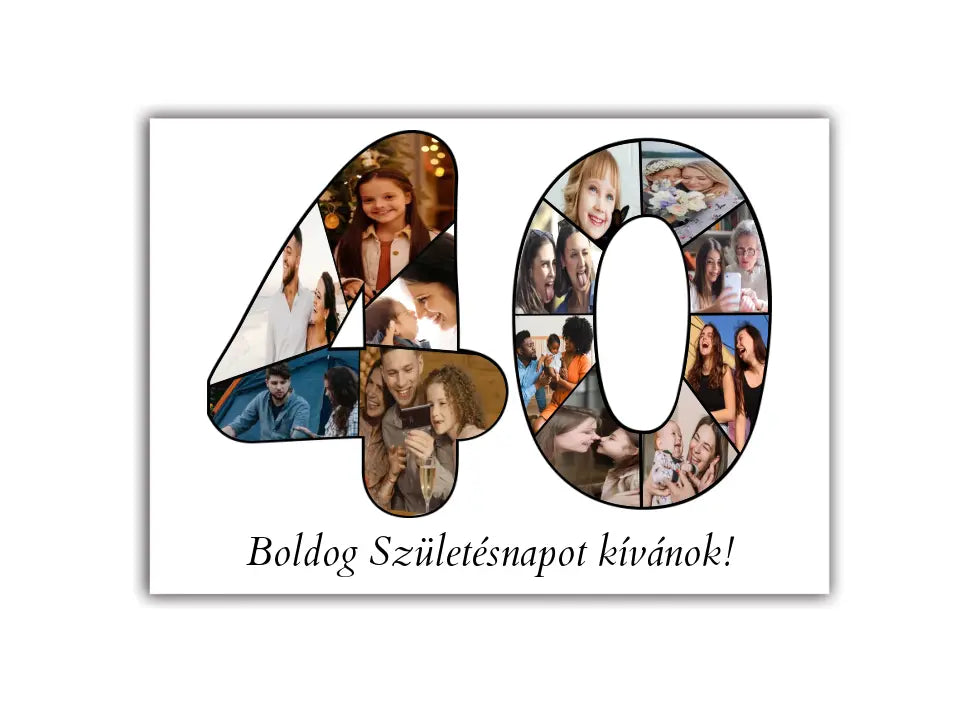Negyvenes szülinapi számos fotókollázs 40-49 éves korig