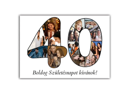 Negyvenes szülinapi számos fotókollázs 40-49 éves korig