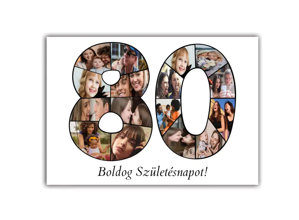 Nyolcvanas szülinapi számos fotókollázs 80-89 éves korig