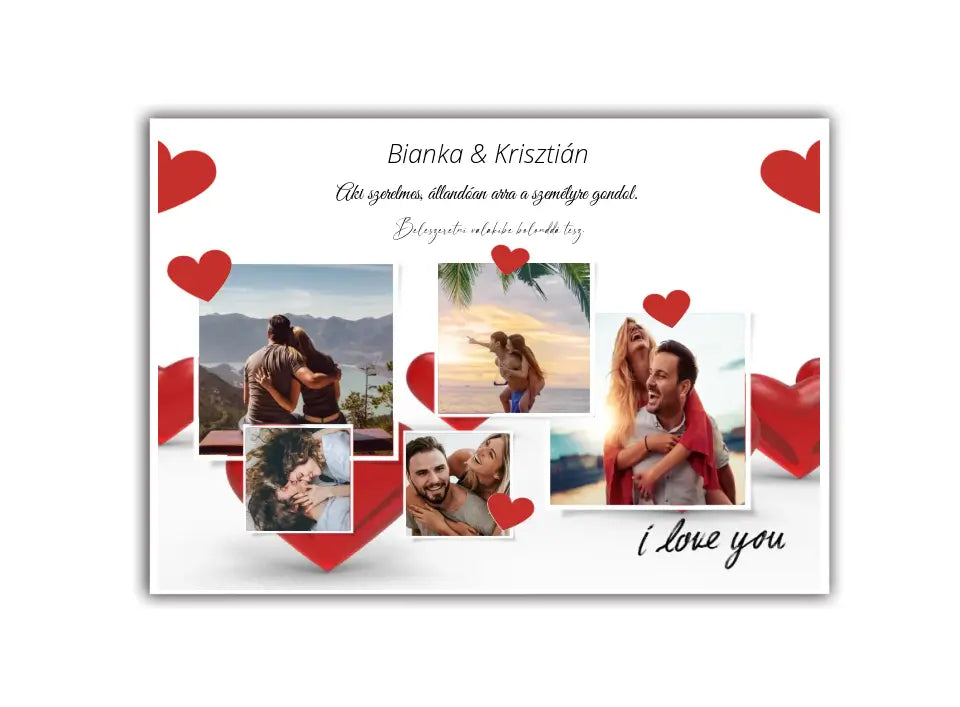 5 fényképes fotókollázs pároknak