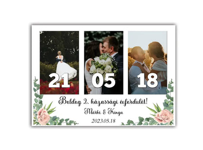 Évforduló/Esküvői 3 fényképes fotókollázs