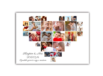 Nagy szív fotókollázs 28 fényképpel