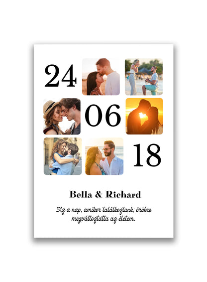 6 fényképes fotókollázs dátummal