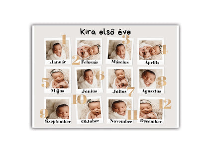 Első évem baba fotókollázs 10 fényképpel