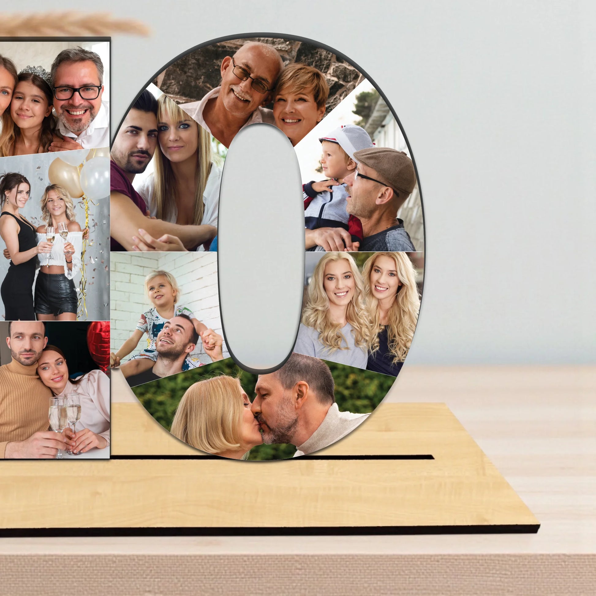 Születésnapi évszámos asztali dísz fotókollázs