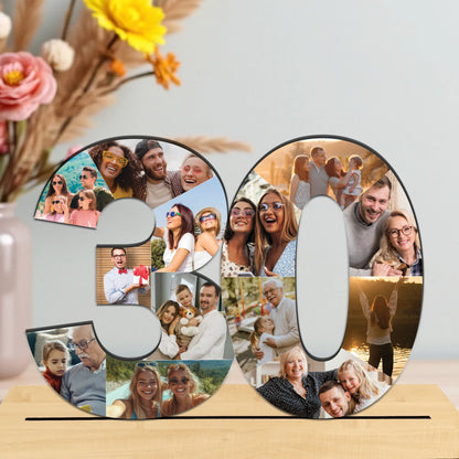 születésnapi fa asztali dísz fotó kollázs juhar