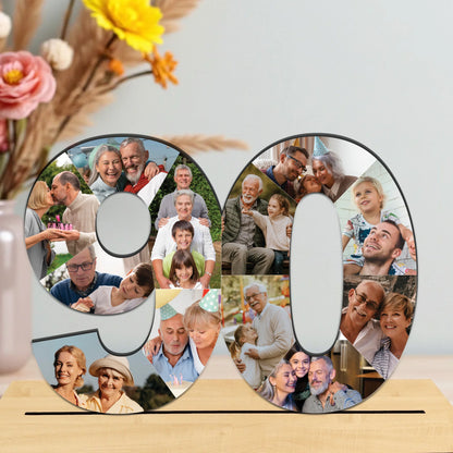 születésnapi fa asztali dísz fotó kollázs juhar