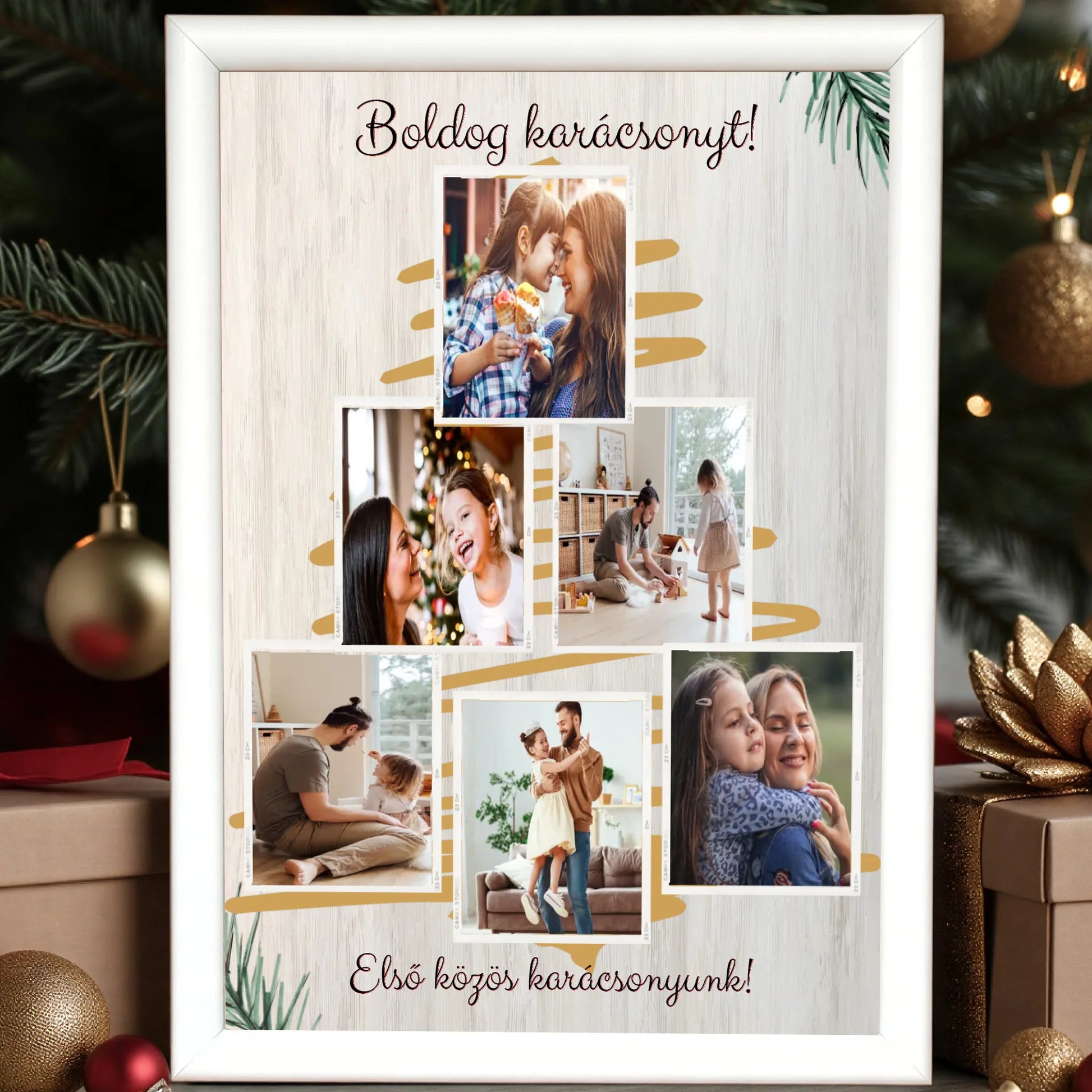 fehér keret karácsonyi nagyit