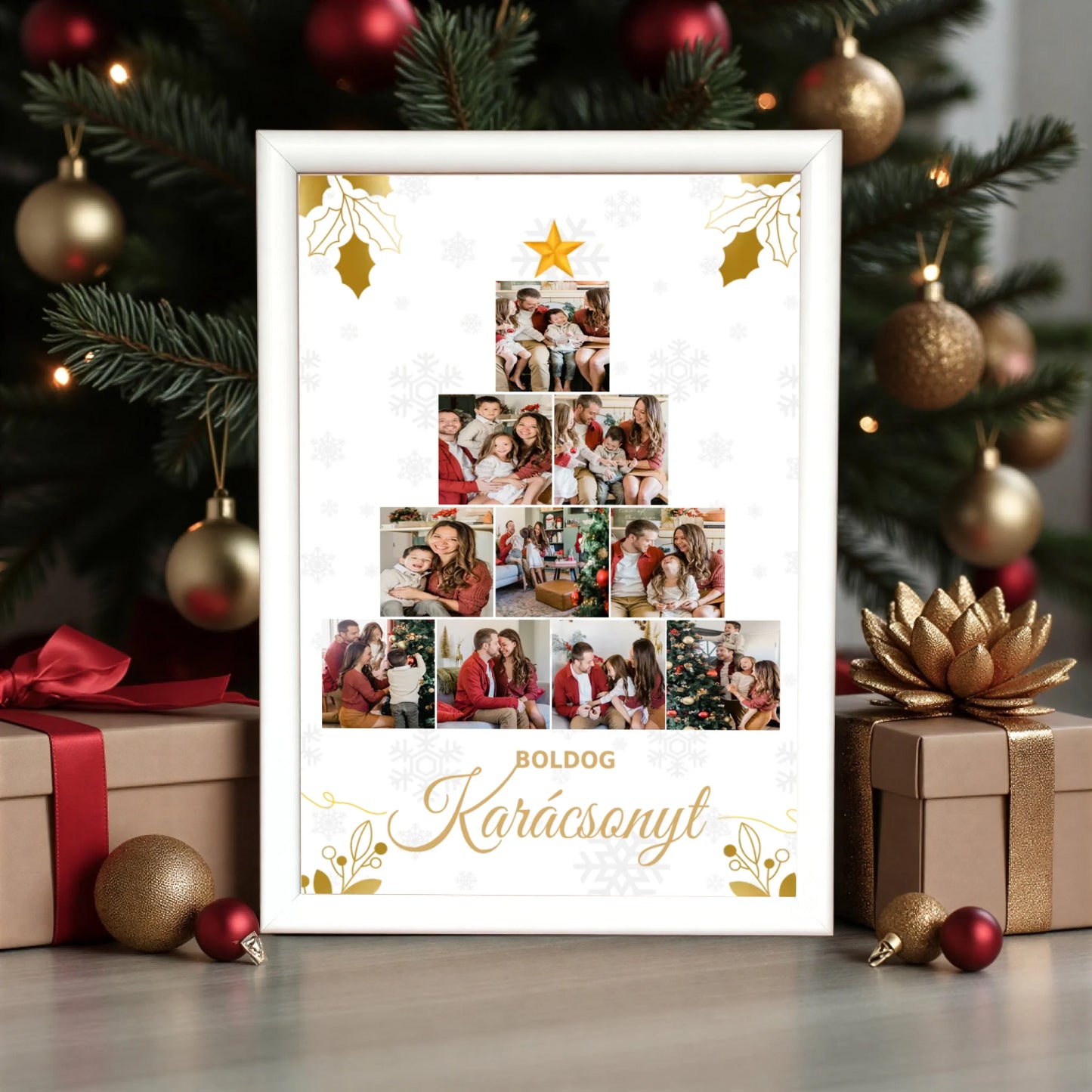 fehér keret karácsonyi