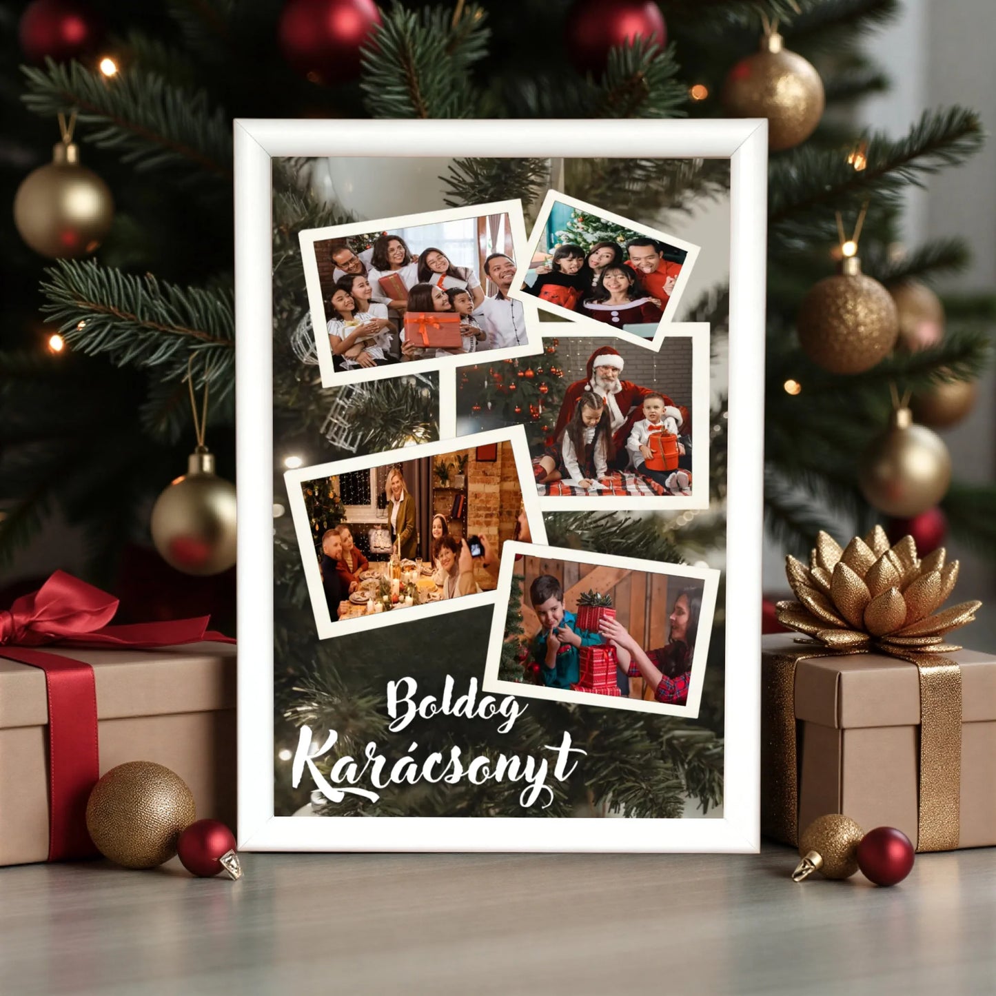 fehér keret karácsonyi