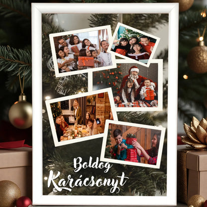 fehér keret karácsonyi nagyit