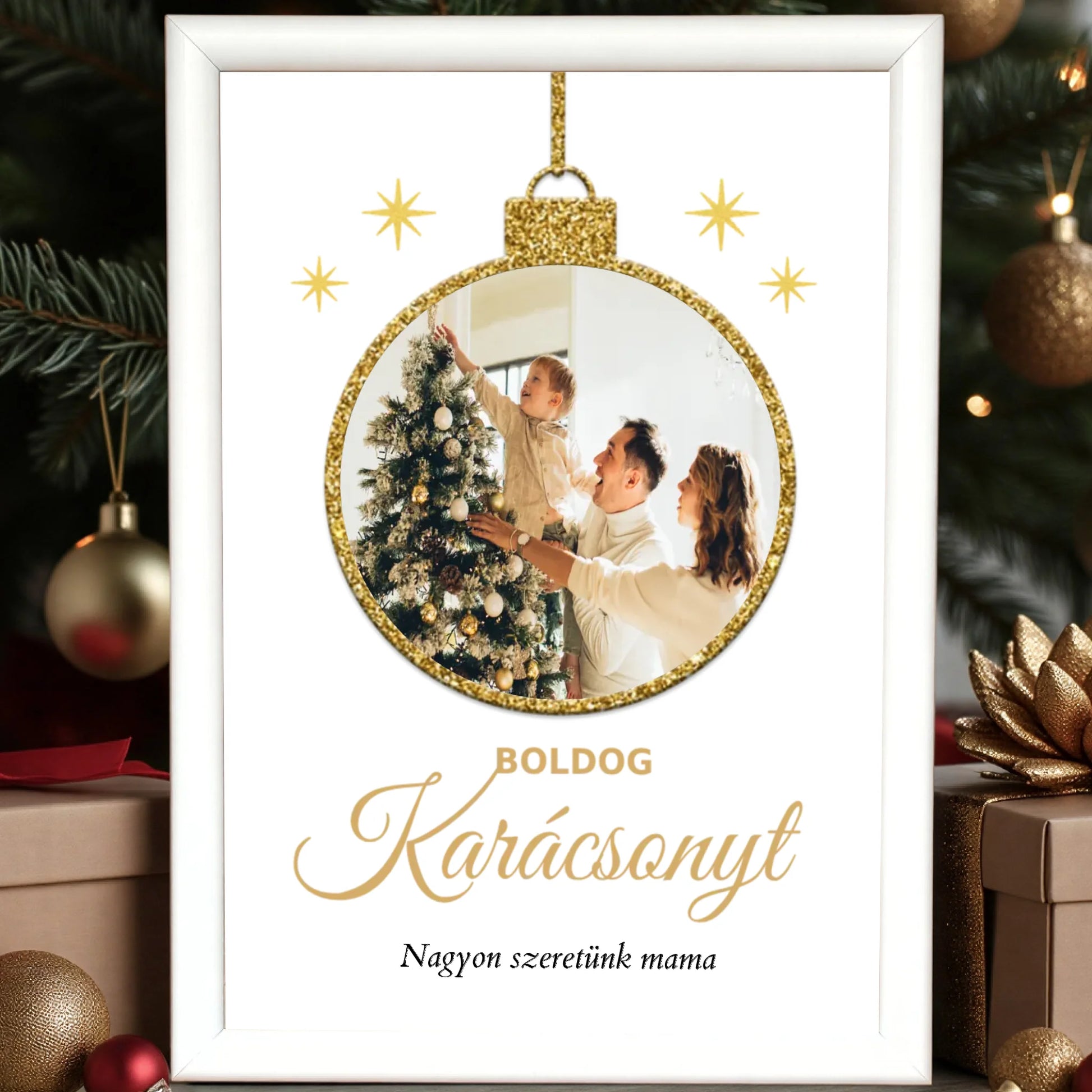 fehér keret karácsonyi nagyit