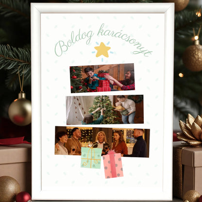 fehér keret karácsonyi nagyit