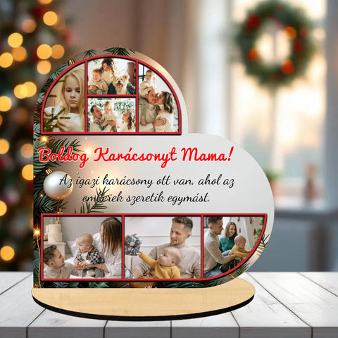 Szív alakú Személyre szabható karácsonyi asztali dísz