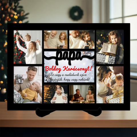 Személyre szabható karácsonyi asztali dísz Papának