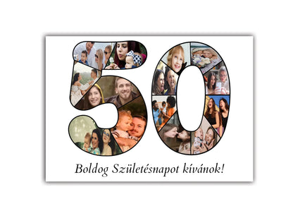 Ötvenes szülinapi számos fotókollázs 50-59 éves korig